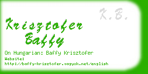 krisztofer baffy business card